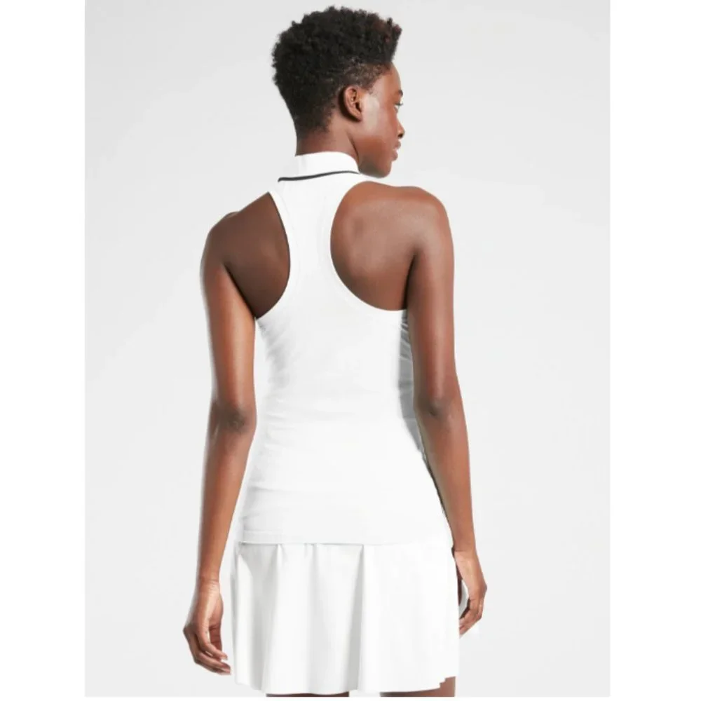 Athleta Momentum Seamless Polo Tank ( Bright White ) NWT‎